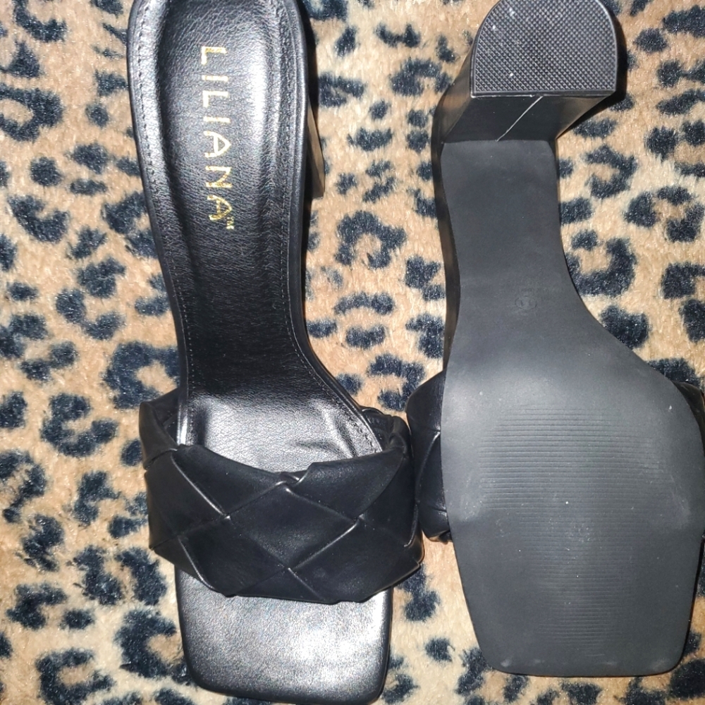 Basket Weave Open Toe Block Heel (New)] - image 2